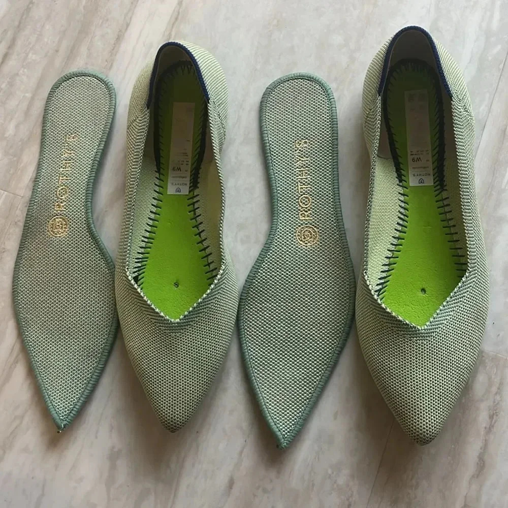 Rothy’s Limited Edition Mint Green Point EUC sz 9 - Picture 4 of 5
